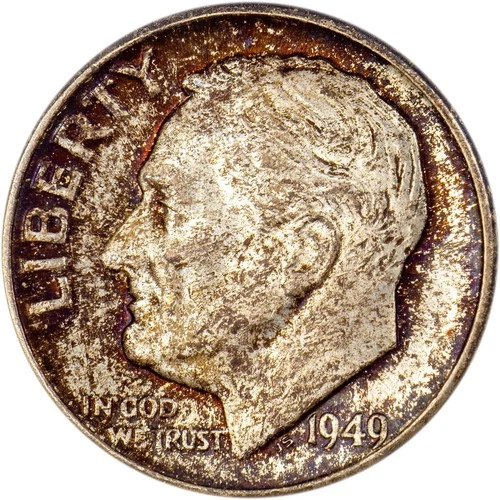 1949-D Roosevelt Dime - Toned - CH BU!