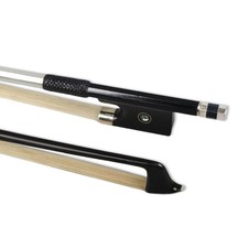 4/4 Violin Bow Black Carbon Fiber Ebony Frog Bow Horsehair Eye Inlay Style