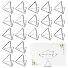 20 Pcs Mini Place Card Holders, Diamond Table Number Holders 1.1x1.3" Silver 