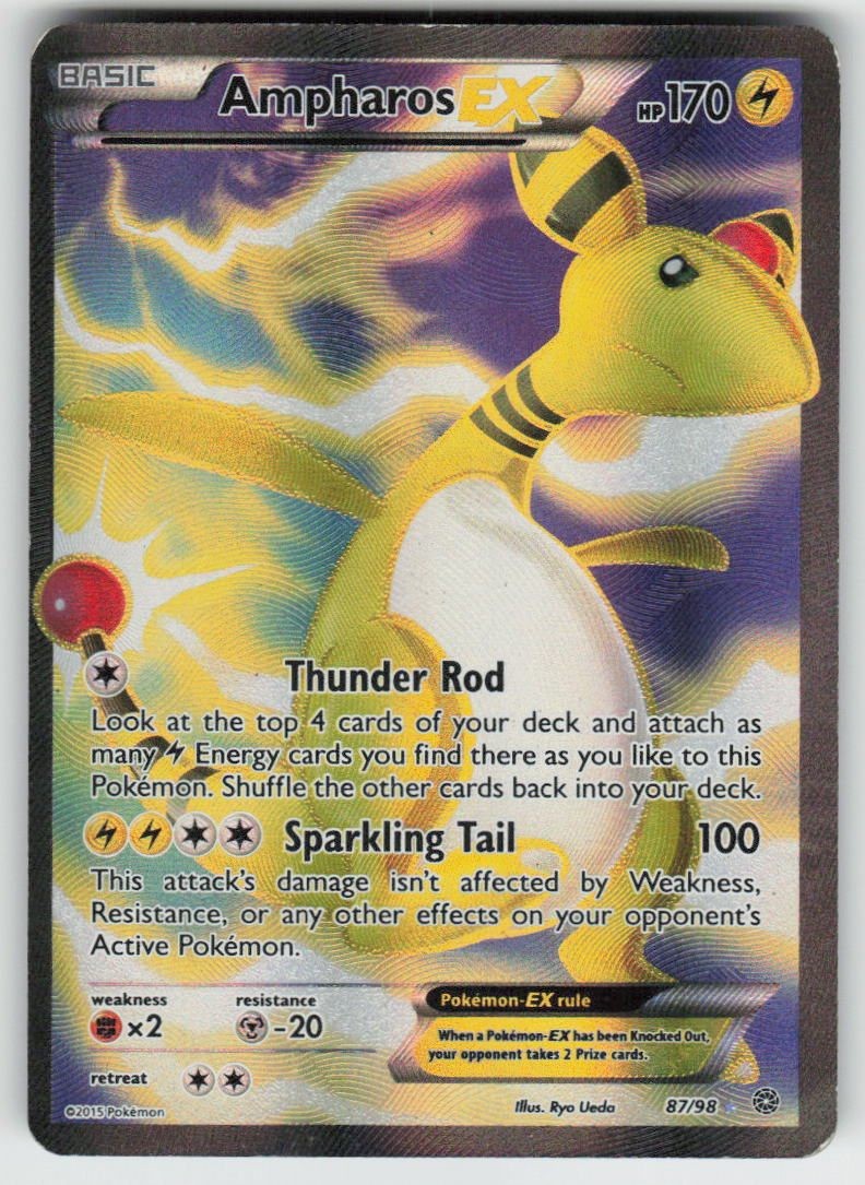 Ampharos EX (87 Full Art) Ultra Rare XY - Ancient Origins 87/98 MP