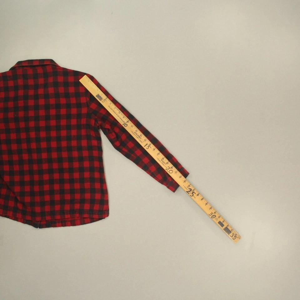 LL Bean Men's 2 Pc Flannel Pajama Size Medium Red Black Buffalo Check Christmas - Image 4 of 4