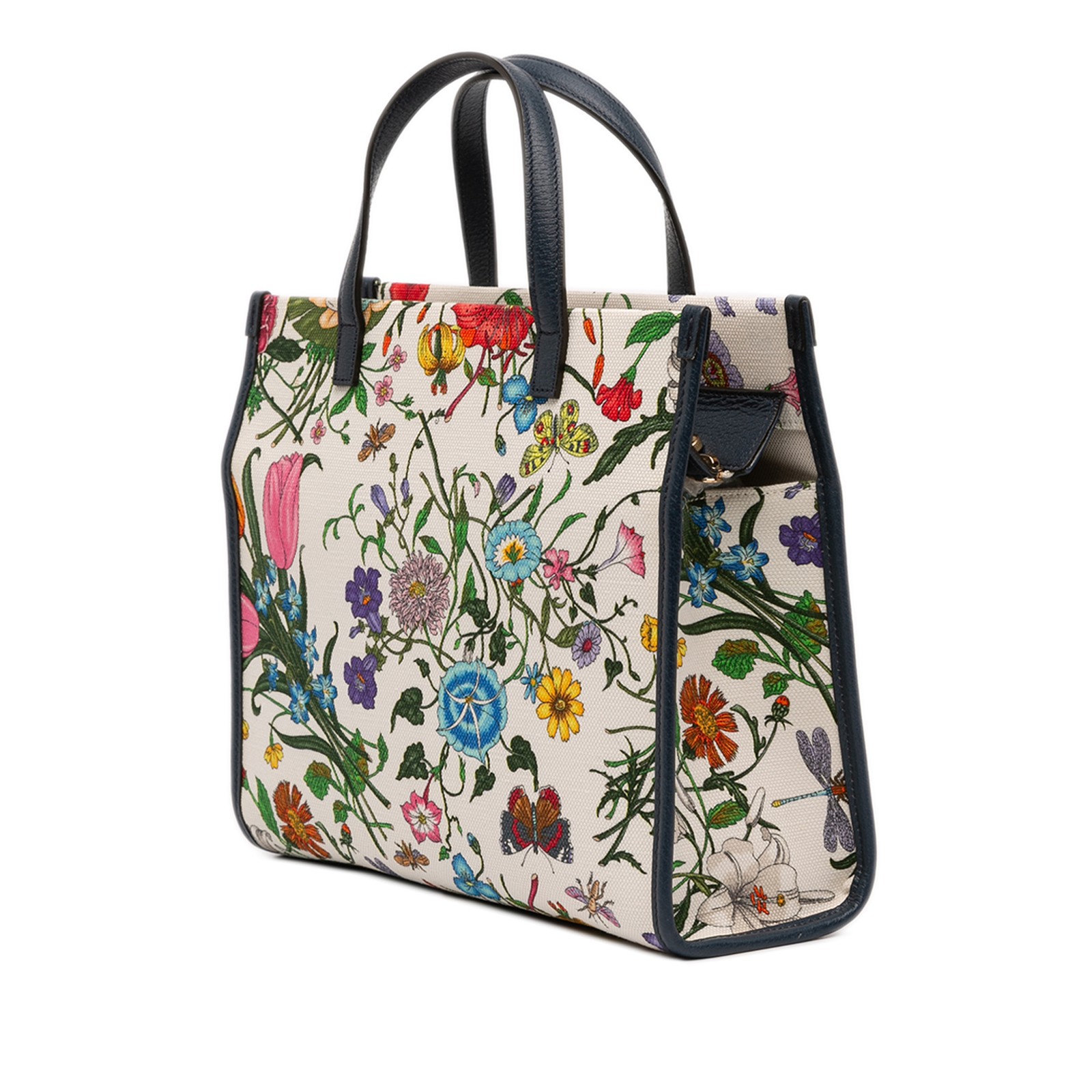 Authenticated Gucci Medium Canvas Flora Navy Fabr… - image 2