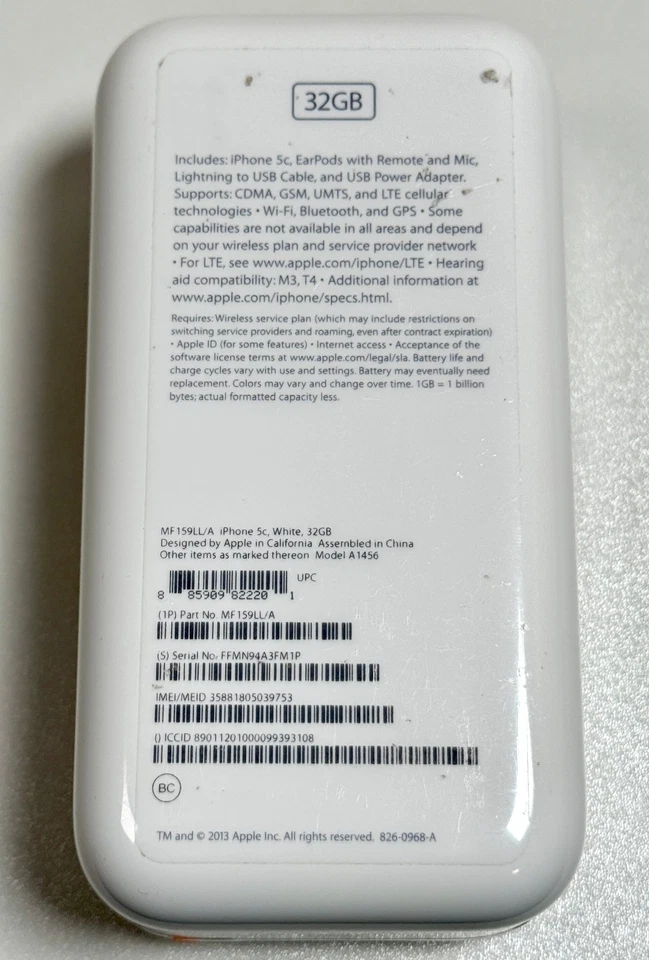 Apple iPhone 5c - 32GB - White - A1456 - iOS 7 - Check IMEI - RARE - NEW Sealed - Image 4 of 4