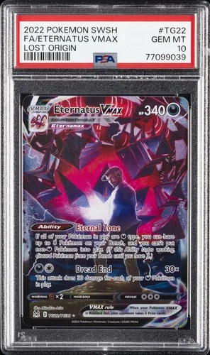 2022 POKEMON SWORD & SHIELD LOST ORIGIN #TG22 FULL ART/ETERNATUS VMAX PSA 10