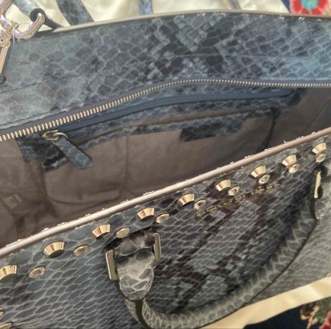 Michael Kors Python Satchel Bag with Studs & Rhin… - image 6