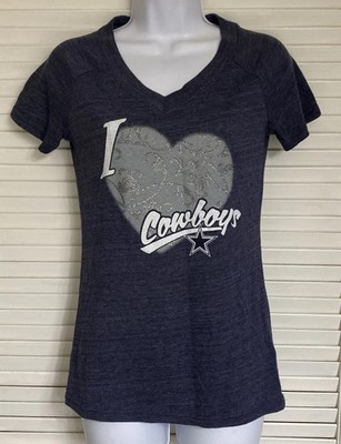 Women's NFL Dallas Cowboys V-Neck T-Shirt, Medium, Tri-Blend