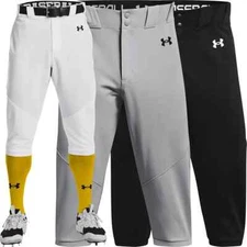 Under Armour Youth Boys Knicker Baseball Pants White, Gray, or Black #1375659