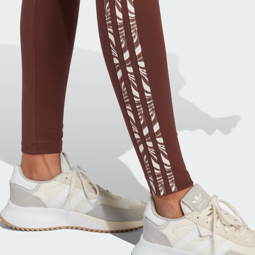 Adidas Mujeres Original Logotipo del Trifolio 3 Rayas Leggings Castaño Rojizo Talla Pequeña Nuevo - Imagen 6 de 13