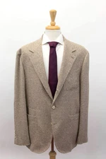 NWT$7395 Brunello Cucinelli Men Cashmere-VWool Tweed 2Pc Suit W/LogoButtons A248