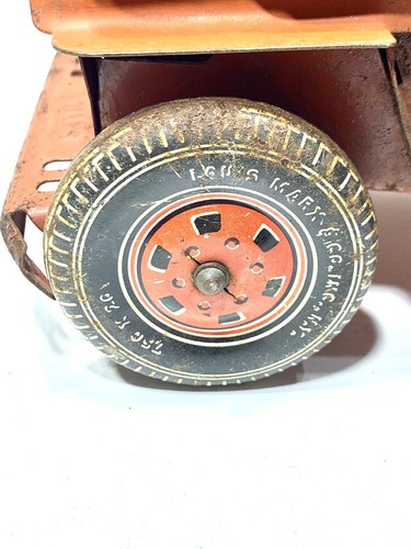 Marx Willys Jeep Metal Pressed Steel w/ Metal Wheels 1940’-50’s Vintage Red Blue - Picture 11 of 12