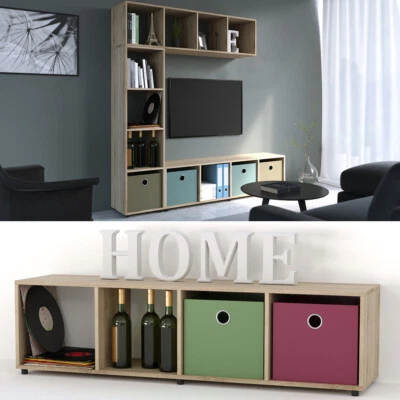 Vicco séparateur de pièce Ludus étagère pour livres sonoma 4 compartiments