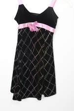 Costume Depot Dance Dress Only Black Pink with Glitter and Flower Front SZ L
