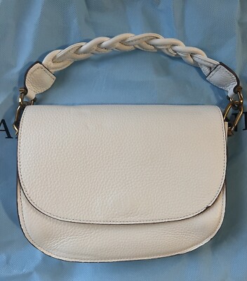 Antonio Melani Leather Purse White With Detachable Crossbody Strap Only  Worn 1x