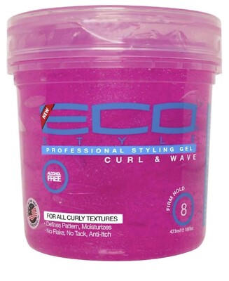4 Pack ECO Style Styling Gel Curl & Wave FIRM HOLD Alcohol Free 16oz Each Pink
