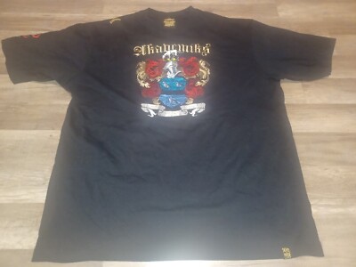 Vintage Y2K Akademiks The Loyal Hawks Knights Fully Embroidered T-Shirt 3XL