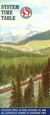 Great Northern System Railway Time Table April 24-October 29, 1966
