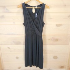 Old Navy Women's M Faux Wrap Dress Sleeveless Draped NEW NWT Dark Gray