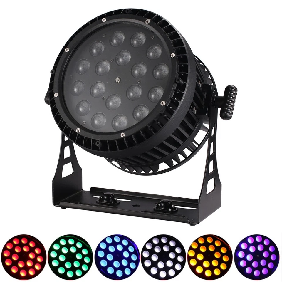 IP65 Led Waterproof Par Can 18X18W RGBWA UV Zoom Wash Par Light outdoor Stage - Image 3 of 4