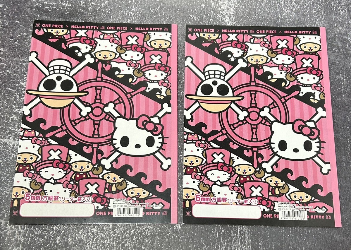 Hello Kitty x One Piece Anime Collaboration Graphing Notebook x2