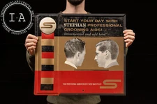 Vintage Embossed Tin Stephan Grooming Barbershop Sign