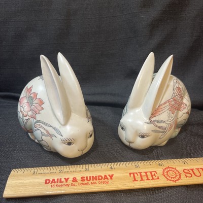 Porcelain Chinese Pattern Rabbit Figurines - Porcelain Rabbit