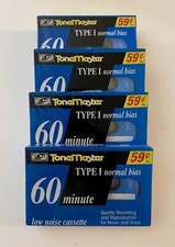 NEW Lot 4 Wrapped ToneMaster Normal Bias Type I 60 Minute Blank Cassette Tapes