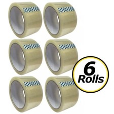 Clear Parcel Tape Large Rolls 48mm x 66M Packaging Box Sellotape (PACK OF 6)