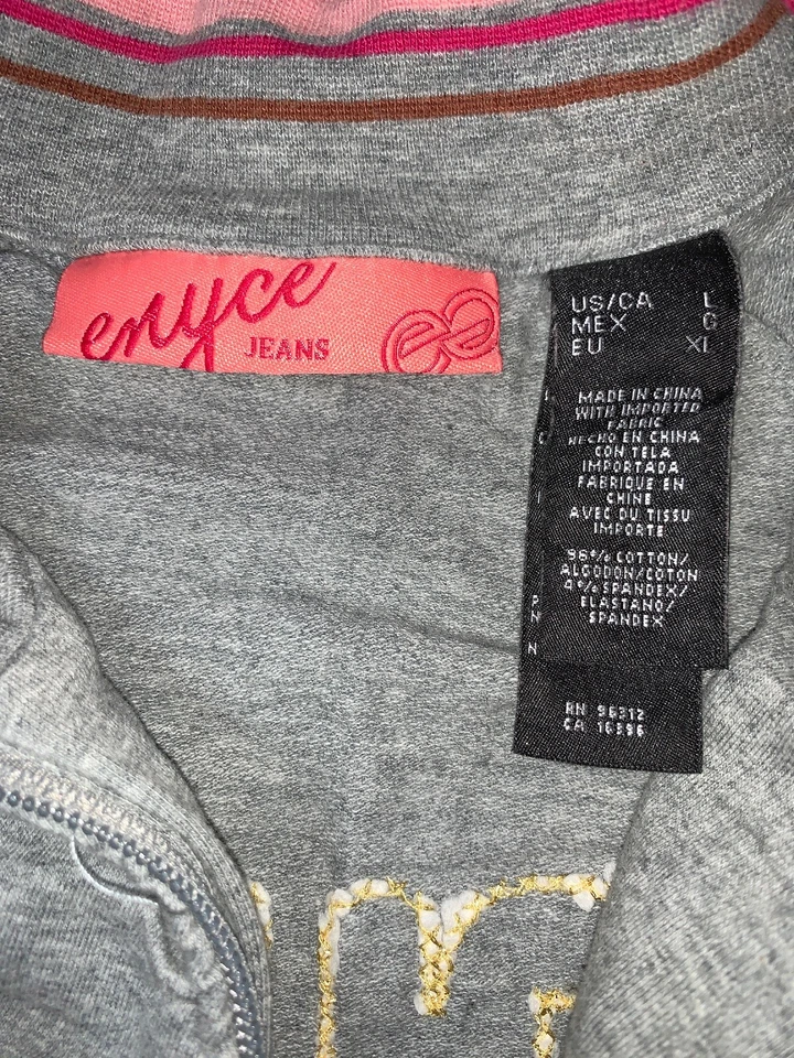 Usado - Top vintage Enyce manga corta Athlesiure cremallera completa para mujer (talla L) Foto 3 de 4