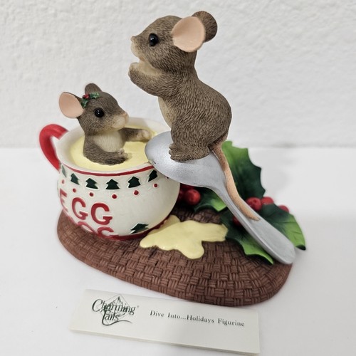 Charming Tails Holiday Dive Into the Holidays Eggnog Mice Mouse 87/208 - Picture 10 of 10
