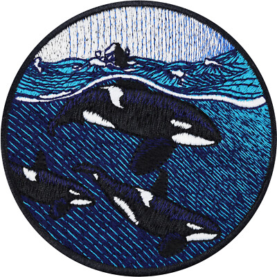 Climate change Aufnäher Orca Patch Schwertwal Bügelbild Klimaschutz Abzeichen