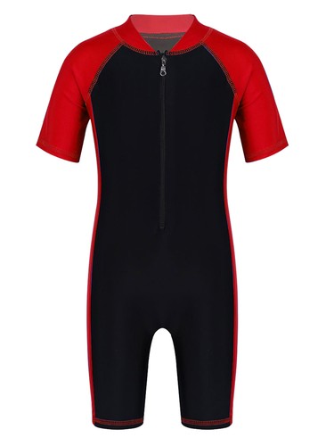 Kids Girls Zippered One-Piece Swimsuits Swimwwear Rash Guard Bathing Wetsuit - Picture 187 of 192