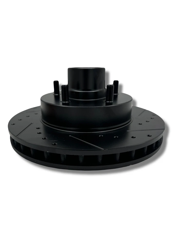 63-87 Chevy C10 Front Rotors 5x5 Drilled and Slotted BLACK (PAIR) - Image 3 of 4