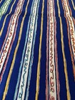 1Y Vintage Cranston Print Works VIP Blue Yellow Orange Stripes Squiggles Cotton — photo 1