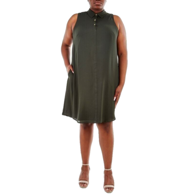 NEW ANNE KLEIN GREEN A LINE SHIFT CAREER DRESS SIZE 12 $119
