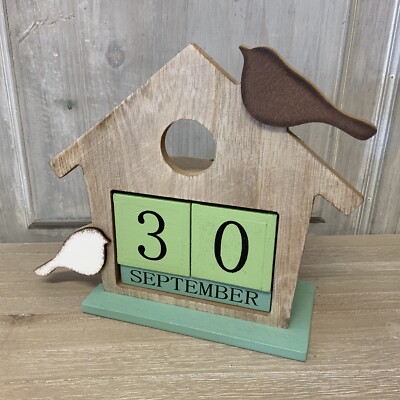Vogelhaus Block Kalender groß Schreibtisch Vintage Chic Vogel Deko Geschenk 