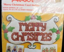 PARAGON Felt Applique Embroidery Kit 6432 MERRY CHRISTMAS CARD HOLDER 10x17"