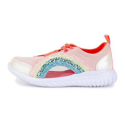 Billie Blush Pink Glitter Sparkle Rainbow Trainer Slip on Sneaker big kid size 5
