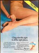 1981 Sears Cling-alon Panty Hose Nylons PRINT AD Fits All the Right Places