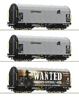 Spur H0 Roco 76054 3-Tlg. Set: Schiebeplanenwagen, Captrain Neu Ovp