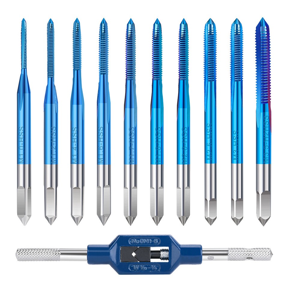10pcs Metric Thread Machine Taps Set Hand Screw Taps M1-M3.5 Mini Plug ...