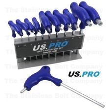 US PRO T Handle Hex Allen Keys Set 10pc 2-10mm Storage Rack 4627 Hex Allen Key