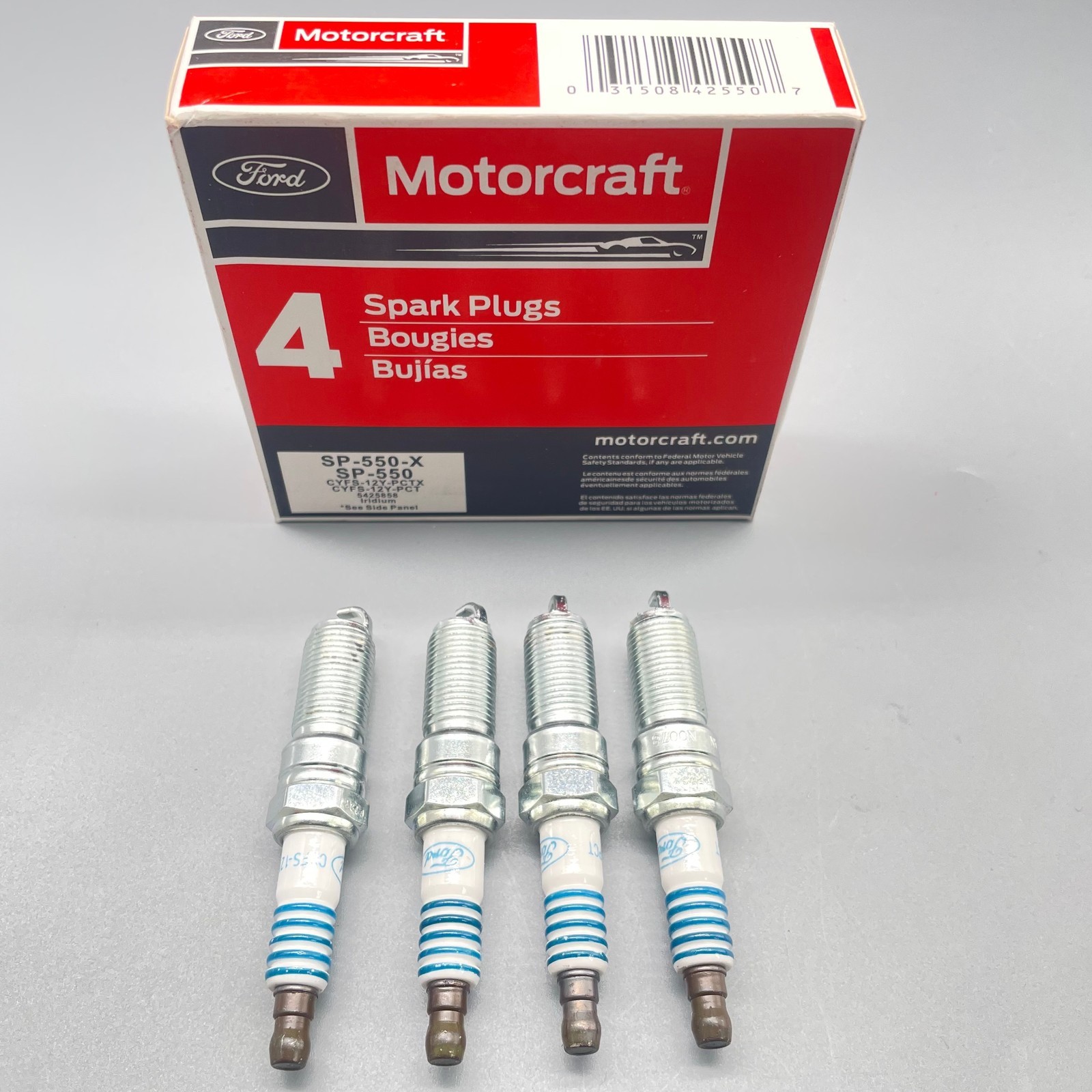 Set of 4:Motorcraft Ford Iridium Spark Plugs SP550X CYFS12YPCT USA Sell NEW