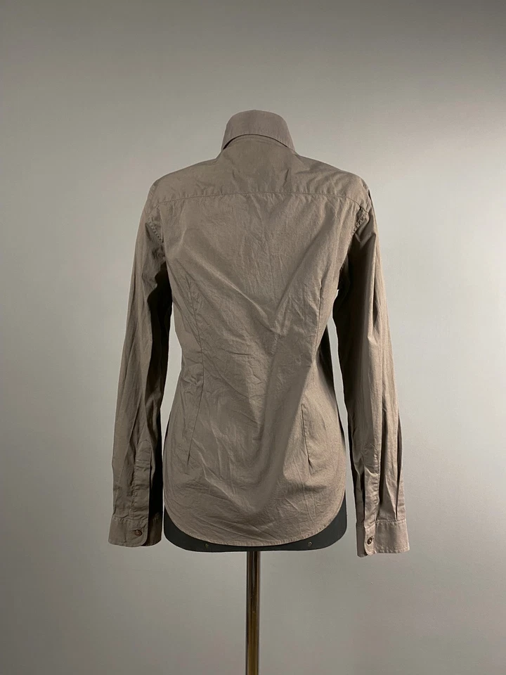 Camisa Blusa Burberry London Para Mujer Marrón Nova Check Manga Larga Con Botones S Foto 4 de 4