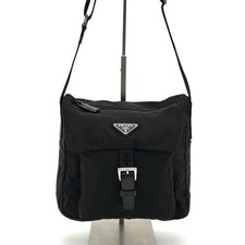 Autentica borsa a tracolla PRADA in pelle di nylon nera 303M5