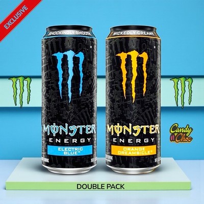 Monster Energy Electric Blue & Orange Dreamsicle Doppelpack unveröffentlichte USA Dosen