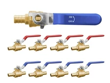 SKYSHALO 1/2" PEX Ball Valve Brass x Brass Shut-Off Valve 9-Pack