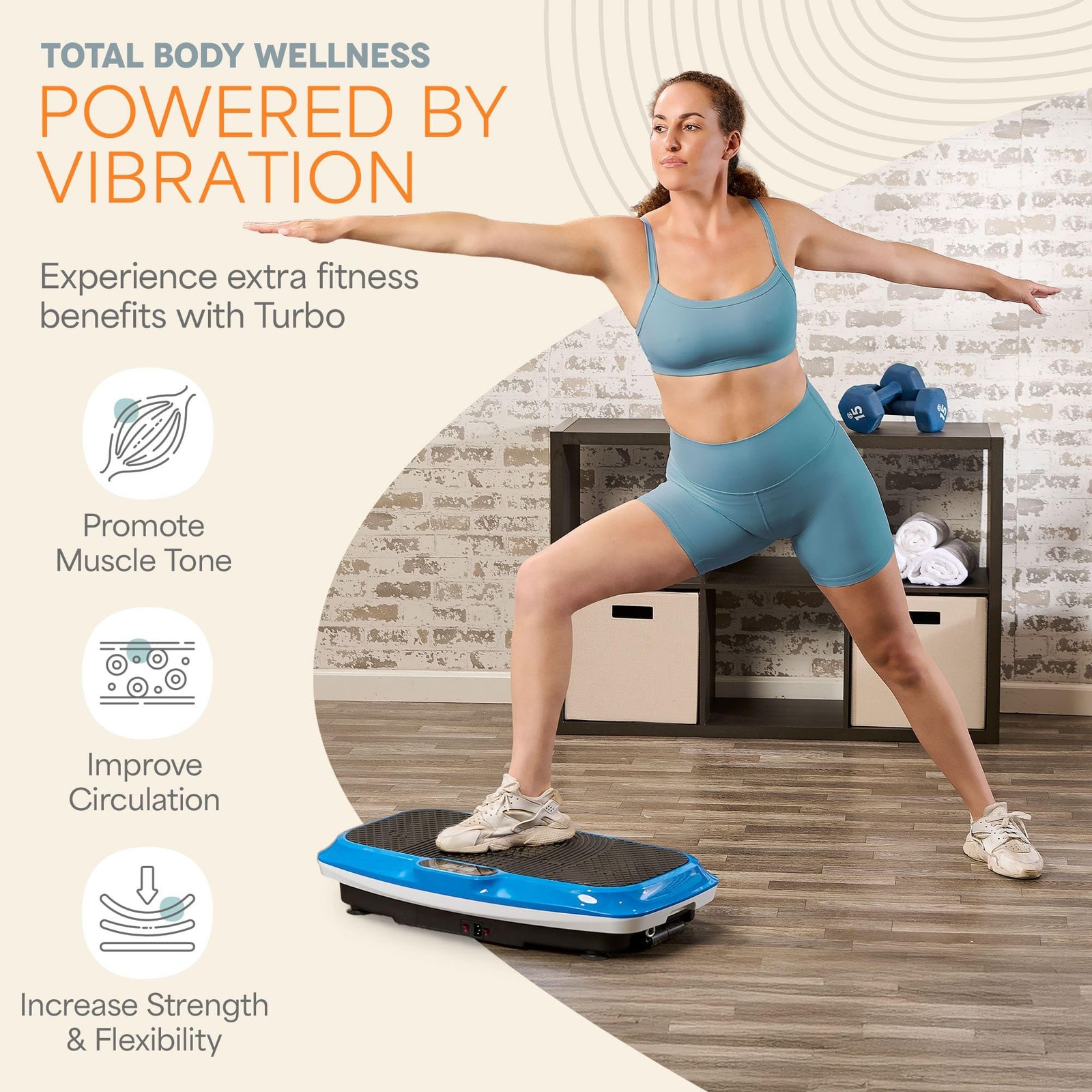 3D Vibration Plate Exercise Machine - Dual Motor Oscillation, Pulsation 3D Mo...