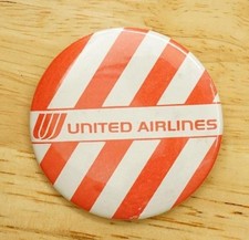 Vintage Advertising Pinback Button United Airlines Striped Logo