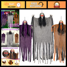 Lighted Eye Skeleton Ghosts - 3 Pack Halloween Decorations for Indoor/Outdoor Us
