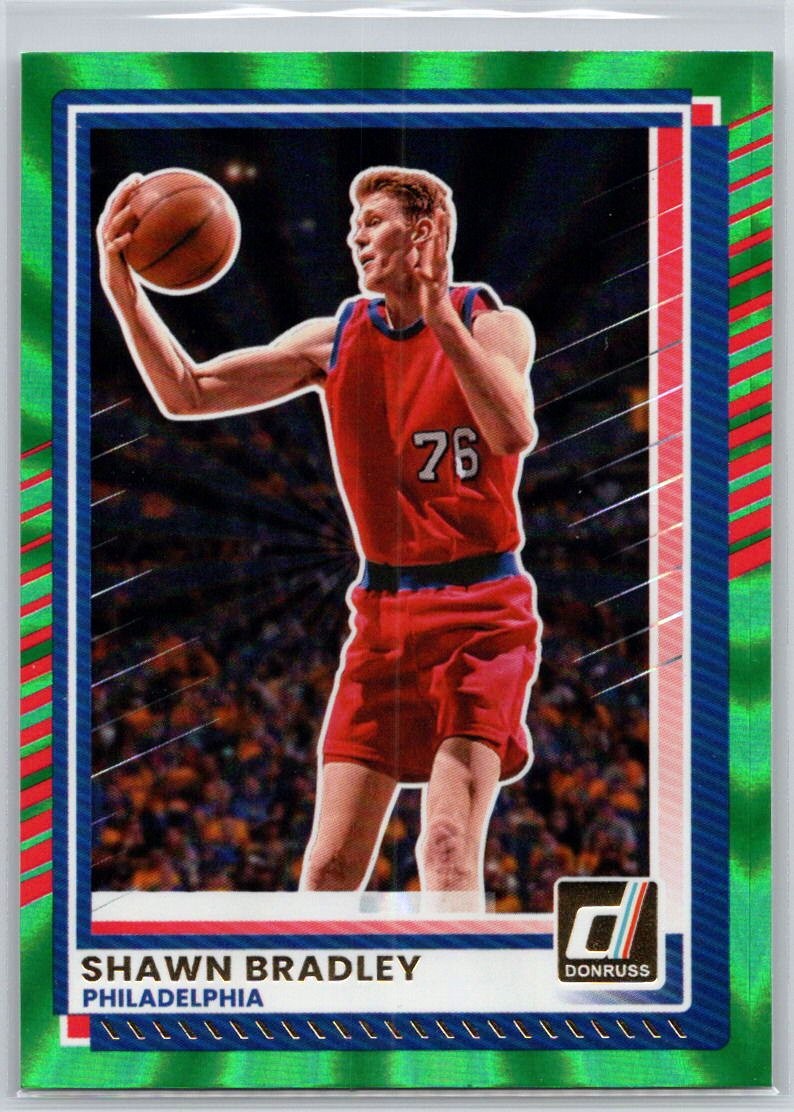 Shawn Bradley 2025-26 Donruss Holo Green Laser #113 Philadelphia 76ers